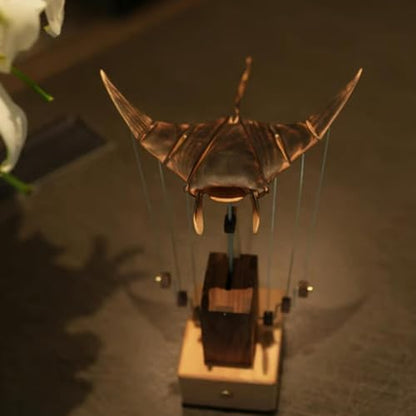 🎁Selected Christmas Gifts: Handmade Wooden Electric Manta Ray Figurine🐟