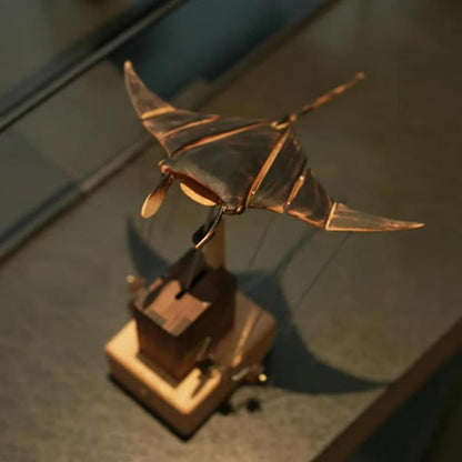 🎁Selected Christmas Gifts: Handmade Wooden Electric Manta Ray Figurine🐟