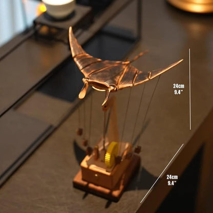 🎁Selected Christmas Gifts: Handmade Wooden Electric Manta Ray Figurine🐟